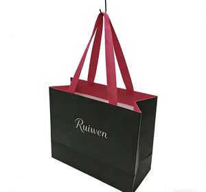Luxury Custom Color Paper <b>Bags</b> Factory Fashion Shopping Clothes Ribbon Handles <b>Packing</b> <b>Bags</b> With Your Own logo - Product Image 5