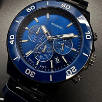 Montre chronographe de plongée pour homme avec lunette vert émeraude, cadran vert bicolore or rose, trois sous-cadrans, résistance à l'eau 100M, date