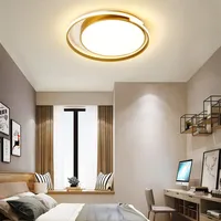 Minimalist siyah altın yatak odası modern sadelik yaratıcılık sıcak fikstür Led tavan lambaları oturma odası yuvarlak tavan lambası