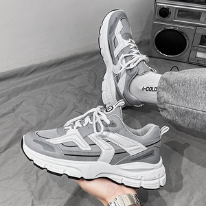 Chaussures de course d'été blanches pour hommes, respirantes, en maille PU, à lacets, style universitaire, pour la marche en extérieur, semelle intermédiaire en EVA, semelle extérieure en caoutchouc - Product Image 6