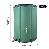 Baril pliable de collecte d'eau de pluie en PVC de 50/100 gallons pour recueillir l'eau de pluie de la gouttière