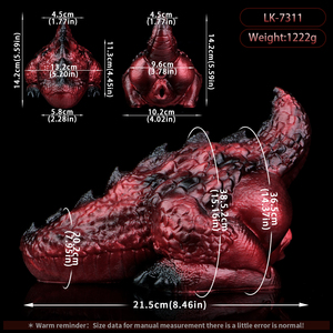 Masturbador Masculino GEEBA Realista con Forma de Trasero de Dragón Rojo, Doble Canal, Ano Estrecho y Vagina Profunda, Estimulador de Pene - Product Image 2