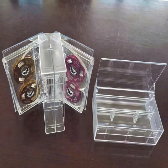 Double Side Transparent Cassette Tape Case Vintage Audio Storage Retro Collection Display Box