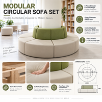 Canapé Courbé Moderne à Design Modulaire pour Hall d'Hôtel, Espace Public, Sièges de Salon