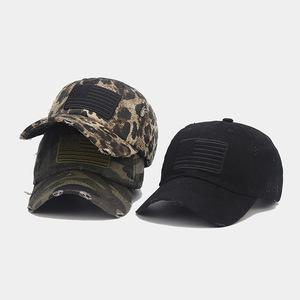 Nuevo bordado EE. UU. Letras Bandera Lavado Rasgado Pato Camo Parche Sombrero para el sol Mujeres al aire libre Gorras <span class=keywords><strong>de</strong></span> béisbol para hombres - Product Image 2