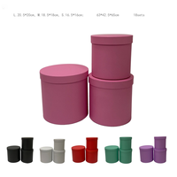 Boîte cylindrique noire en carton avec logo en relief doré, finition mate, boîte ronde pour fleurs avec couvercle pour cadre photo