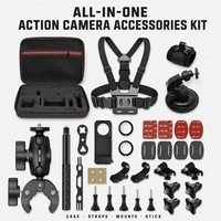 Kit d'accessoires tout-en-un pour Insta360 X5 : Protection d'objectif adhésive, Étui en silicone, Supports multiples, Perche à selfie, Pochette de rangement, Kit caméra