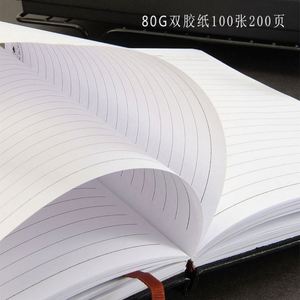 Promotion Planner Organizer A5 Leather Cover Business Meeting Gift 100 Sheets Hardcover Sewing Binding <b>Journal</b> Set Notebook - Product Image 4