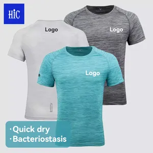 Hic Custom Tee Shirt Vocht-Absorberende Aquarel Patroon Duurzaam Anti-Microbiële Deodorant Lint Sport Korte T-shirt