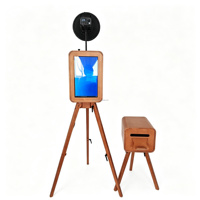 Photomaton à double écran en bois de 18,5 pouces pour iPad DSLR, location pour mariage et fête