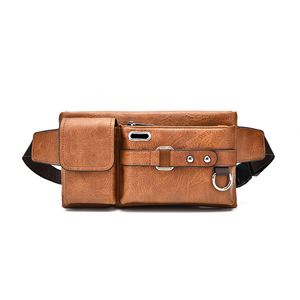 Sacs de poitrine, sacs à bandoulière, sacs banane et sacs de taille pour hommes en cuir PU imperméable, style mode et loisirs, avec logo personnalisé, vente en gros - Product Image 5