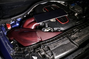 13-20ท่อไอดีคาร์บอนแห้งของแท้สีแดงดำที่มีประสิทธิภาพสำหรับ S6 Audi S7 C7 4.0T GTR ท่อไอดีเครื่องยนต์รุ่นพิเศษ - Product Image 4