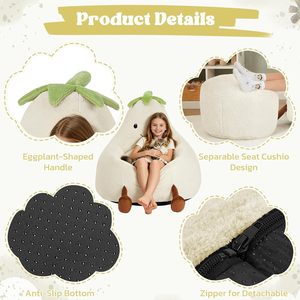 Sillón Puff de Espuma Viscoelástica - Sofá Redondo Ultra Suave de Piel Sintética de Conejo con Funda Lavable, Cómodo Sillón Relajante <span class=keywords><strong>para</strong></span> Niños y Adolescentes - Product Image 3