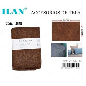 Tela Imitación Lino Ilan 80x100cm Marrón Oscuro Decoración del Hogar - Product Image 1
