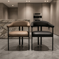 Chaise de salle à manger en cuir moderne - Empilable, légère, stable, écologique pour la maison, le bureau, l'hôtel et l'extérieur