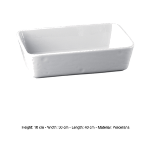 ถาดอบ MPS สำหรับเตาอบ วัสดุพอร์ซเลน ขนาด 40 x 30 x 10 ซม. อุปกรณ์จัดเลี้ยง อุปกรณ์ร้านอาหาร ขายส่ง - Product Image 3