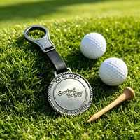 Tag Tas Golf Logam Ringan Kustom Berbentuk Bulat Tahan Benturan Tag Tas Golf Persegi