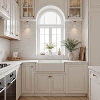 Meubles de cuisine de style Shaker de luxe, îlot de cuisine sur mesure avec évier prêt à assembler