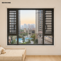 Jendela Kusen Aluminium Modern, Kedap Air Hemat Energi Kaca Ganda, Jendela Kusen dengan Layar dan Palang Tahan Benturan Tinggi