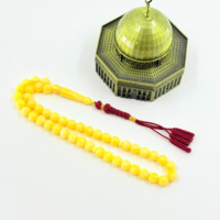 Tasbih Muslim Arab Saudi 10mm 45 Butir Resin Amber dengan Rumbai Kalung Tasbih Islami Gelang Rose Sutra Tisbiha