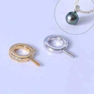 Colgante de Plata S925 con Cuentas Redondas de 8-13 mm, Accesorios para Perlas DIY, Hebilla de Colgante Vacía y Fornitura Simple para Collar 30935 - Product Image 4