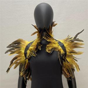 Uomo in fiamme sciarpa <span class=keywords><strong>di</strong></span> piume scialle uomo regolare gotico Costume <span class=keywords><strong>di</strong></span> piume <span class=keywords><strong>di</strong></span> carnevale <span class=keywords><strong>di</strong></span> Halloween Rave spettacolo <span class=keywords><strong>di</strong></span> <span class=keywords><strong>natale</strong></span> che brucia la danza dell'uomo - Product Image 1