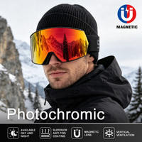 Lunettes de ski personnalisées par le fabricant, protection UV, lunettes de ski, lunettes de sport de neige, verres photochromiques anti-buée, lunettes de snowboard