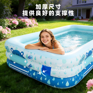 Piscina inflable rectangular de 300x180x50 cm para niños y adultos, piscina familiar para exteriores. - Product Image 3