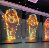 Écran publicitaire LED en verre transparent haute luminosité HD pour utilisation en intérieur/semi-extérieur
