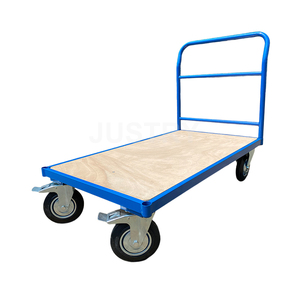 Carro de plataforma móvil para transporte Carro de mano de 300kg Carro de camión de plataforma de cubierta de madera con encuadernación de acero - Product Image 1