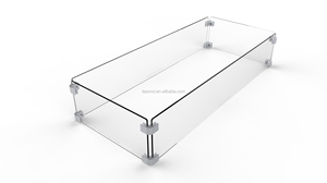 <strong>Fire</strong> Pit Glass Wind <strong>Guard</strong> Rectangle Glass <strong>Guard</strong> Fireplace Wind <strong>Guard</strong> - Product Image 3