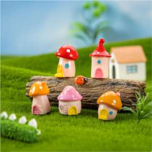 Casa de Hongos Decorativa al por Mayor, Hongo de Resina de Colores Vibrantes, Adornos para Jardín de Hadas, Accesorios DIY para Terrarios B2B - Product Image 4