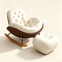 Fauteuil à bascule, fauteuil inclinable avec housse amovible et lavable, fauteuil relaxant pour balcon, salon, maison, style luxueux