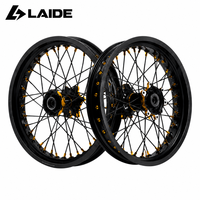 Jantes Motard Robustes de 17 Pouces pour Surron Ultra Bee 17x2.5 17x3.5 36 Rayons en Aluminium 7050T avec Moyeu CNC Noir et Or (Sans Pneus)