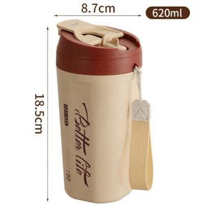 แก้วกาแฟสแตนเลสเก็บความร้อนขนาด 18 ออนซ์ พร้อมหลอดและฝาปิด สำหรับเดินทางและเครื่องดื่ม ของขวัญส่วนตัว - Product Image 4