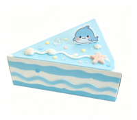 Caja Sorpresa DIY con Forma de Rebanada de Pastel, Caja Triangular de Dibujos Animados, Caja Ciega para Regalos de Fiesta de Cumpleaños Infantil, Caja de Cartón Vacía para Sorteos