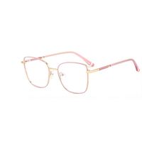 Kacamata mode bingkai optikal logam Cateye Model 29019 bingkai logo kustom kacamata kecil stok tersedia