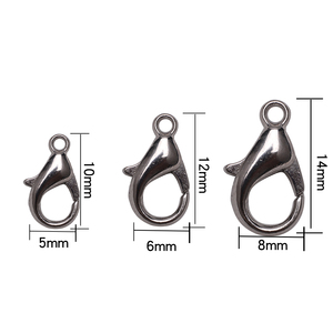 Zhubi 5X10 6X12 8X14MM Zinc <strong>Alloy</strong> <strong>Lobster</strong> Clasp DIY Accessories Parrot Trigger Clasps Metal Silver Charms for <strong>Jewelry</strong> Making - Product Image 2