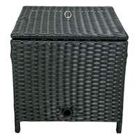 Boîte de rangement carrée en PE tressé pour tuyau d'arrosage, étanche, pour extérieur, avec trou de drainage