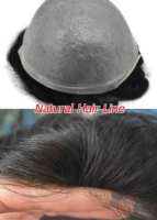 Fournisseur d'usine Système capillaire invisible ultra-fin 0.03-0.04 en cheveux humains, toupet pour hommes en PU intégral avec boucles en V