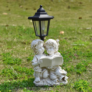 Luz de jardín Solar de animales de resina, iluminación decorativa, estatua de Ángel de <span class=keywords><strong>perro</strong></span> conejito de Gnomo modelado para suministros de jardín al aire libre - Product Image 5