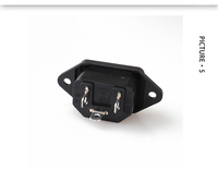 שקע חשמל תעשייתי LZ-14-1-04 IEC60320 C14, 10A 250V, חיבור בורג, 3 פינים, שקע AC לארון, UPS ו-PDU