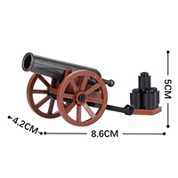 MOC5000 Barbette, Juego de 12 Piezas de Bloques de Construcción de Ladrillos de la Segunda Guerra Mundial, Modelo de Cañón de Asalto Pesado, Bloques de Construcción Educativos para Niños, Juguetes de Regalo