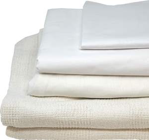 طقم أغطية سرير طبي للمستشفى مكون من 4 قطع، ملاءة سرير مطاطية وملاءة مسطحة وغطاء وسادة وبطانية، في حقيبة - Product Image 1