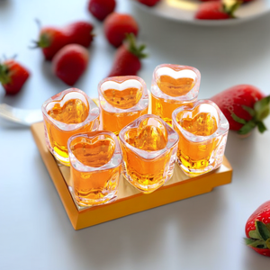 Handgefertigtes Verdicktes 50ml Weinglas Klarer Quadratischer Boden Herzförmiges Schnapsglas für Bar Party Geschenk - Product Image 2