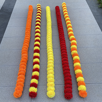 Guirlande de fleurs de marigold de haute qualité, 2 m, guirlande de marigold artificielle indienne pour la décoration de mariage et de fête