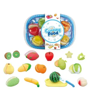 Schneiden spielen Speisezeug für Kinder Küche Täuschen Obst und Gemüse Zubehör mit Einkauf Aufbewahrung Korb