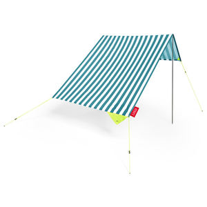 Carpa de Playa Vintage con Estampado de Rayas, Refugio Solar Portátil con Protección UPF 50+, Estilo Retro de los 70 - Product Image 1
