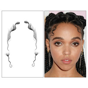 Tatuaggio Temporaneo Adesivo per Capelli Effetto Trasferimento ad Acqua, Stampa E-commerce di Tendenza - Product Image 6