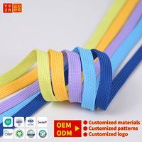 Cordon plat tissé de 10 mm pour sweats à capuche, vente en gros d'usine OEM, cordons plats colorés personnalisés pour vêtements